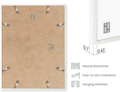 HAUS AND HUES White Frames for Gallery Wall - Set of 6 Picture Collage Frames for Wall, picture Frame Sets for Wall Collage, Gallery Wall Frame Set (Two 8x10, Two 11x14, Two 12x16 Framed White)