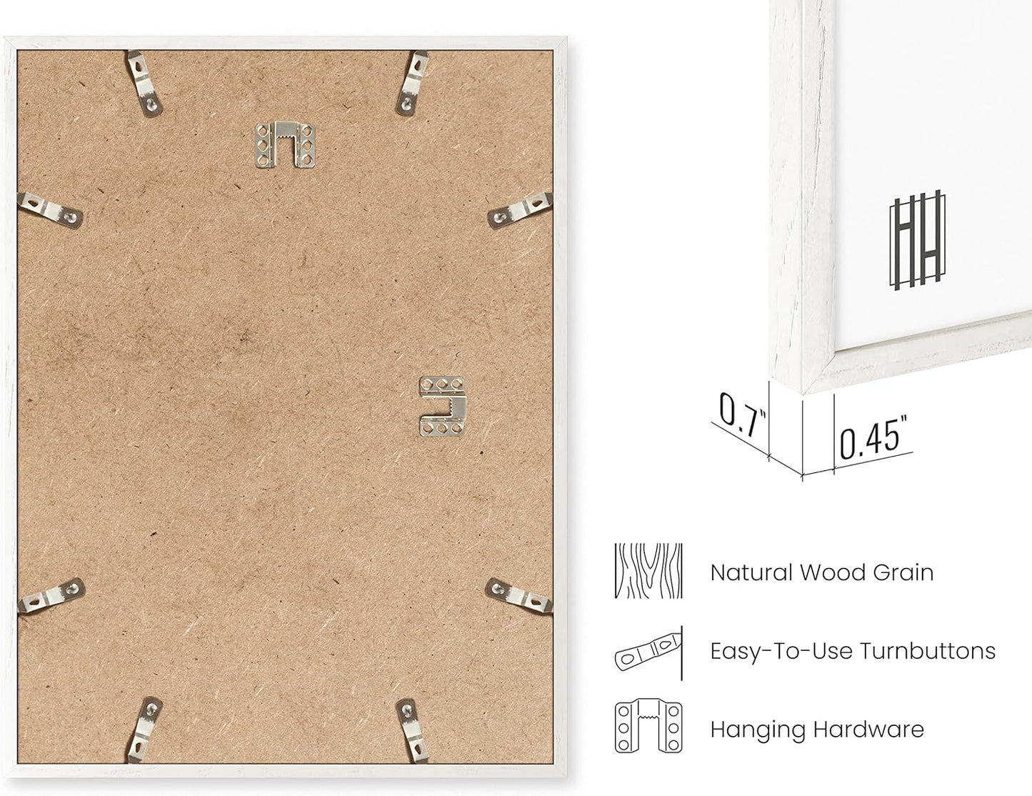 HAUS AND HUES 12x18 Picture Frames for Wall - Set of 6, Poster Frames 12x18, Picture Frames 12x18, 12x18 wall Frames Collage Set, 12 x 18 Wood Picture Frames (White Frame)