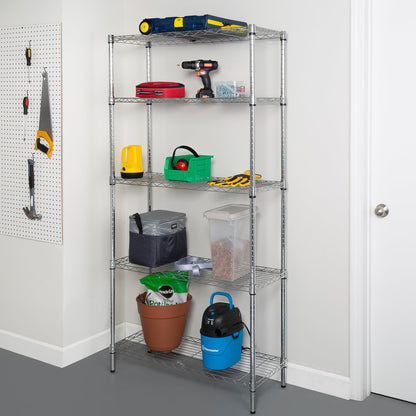 Honey-Can-Do 5-Tier Heavy Duty Adjustable Shelving Unit, 200-lb Per Shelf NSF Certified Metal
