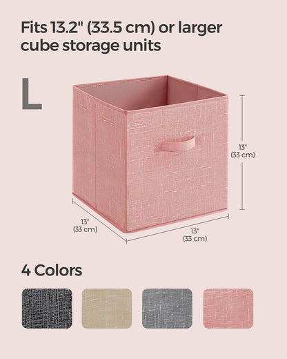 SONGMICS Storage Cubes, Set of 6, 13-Inch Foldable Closet Organizers