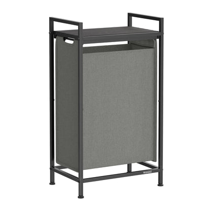VASAGLE Laundry Hamper, Laundry Basket, Laundry Sorter with a Pull-Out and Removable Bag, Shelf