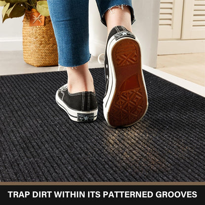 Large Front Door Mat, 72" x 48" Durable Front Doormat, Heavy Duty Large Welcome Door Matt for Home Entrance, No Slip Rubber Low Profile Door Mats for High Traffic Area