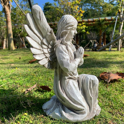 Praying Angel Garden Statue, Religious Fairy Sculpture Waterproof Decorative Figurine Art Decor for Patio, Lawn, Yard, Housewarming Ornament Present Angels HSa-1