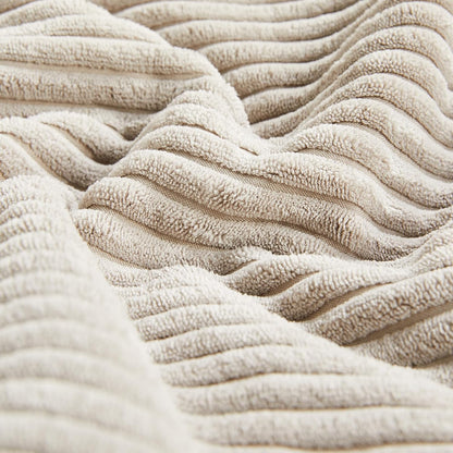 Fancy Homi 2 Packs Neutral Taupe Decorative Throw Pillow Covers 16x16 Inch for Living Room Couch Bed, Rustic Farmhouse Boho Home Decor, Soft Corss Patchwork Corduroy Textured Square Cushion Case 40cm