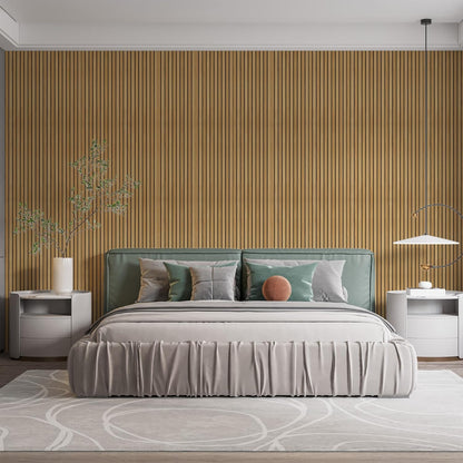 IZODEKOR 3D Wood Effect Wall Panels - Faux Wood Paneling for Living Room, Kitchen, Bathroom and More | Natural Wood Look | Easy Application | Light Wood - Pack of 5, Covers 25 sq ft