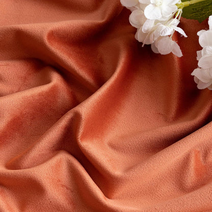 MIULEE Terracotta Velvet Curtains 96 Inches Long 2 Panels- Pinch Pleated Luxury Rust Fall Burnt Orange Window Curtains for Bedroom Living Room Thermal Insulated Super Soft Drapes Back Tab Decor