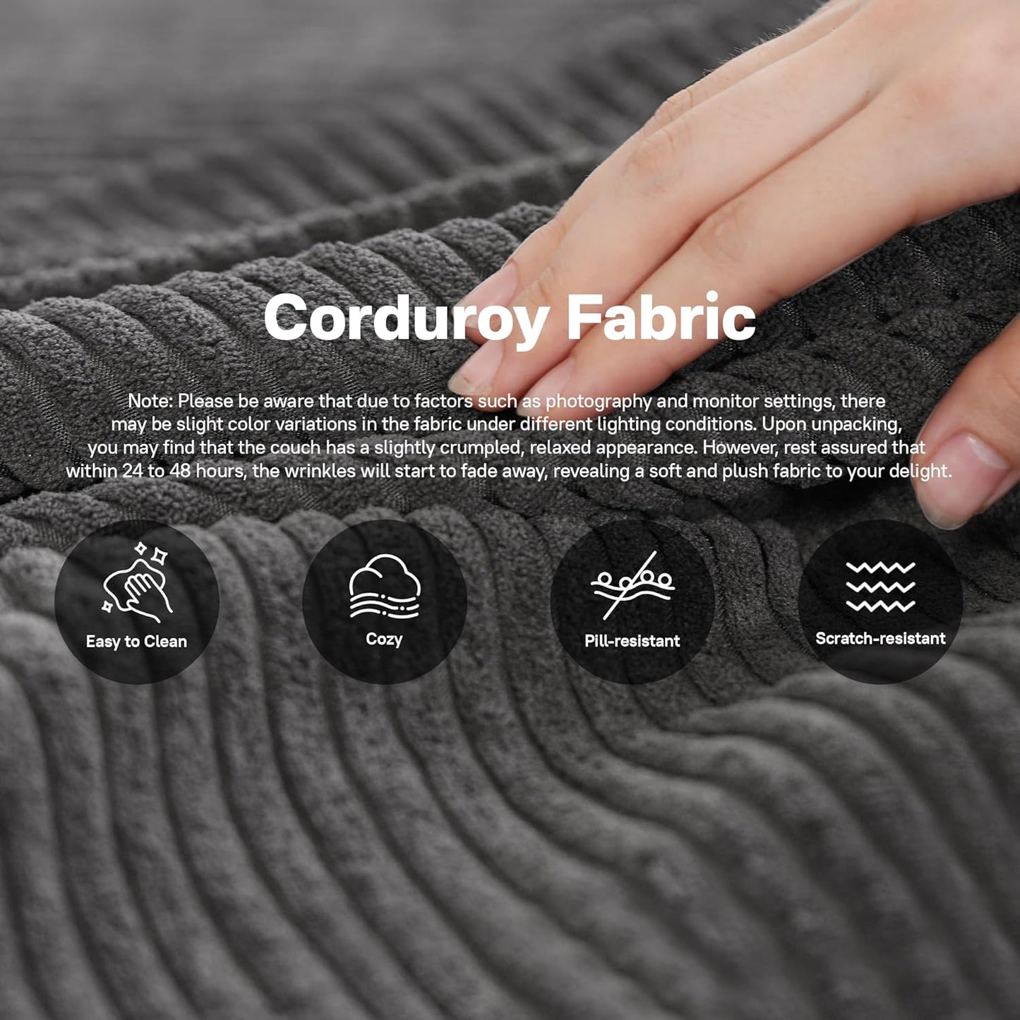 104" Cloud Sectional Couches for Living Room,L Shaped Boneless Couch in A Box,Sleeper Sofa with Comfy Chaise No Assembly Required,Grey