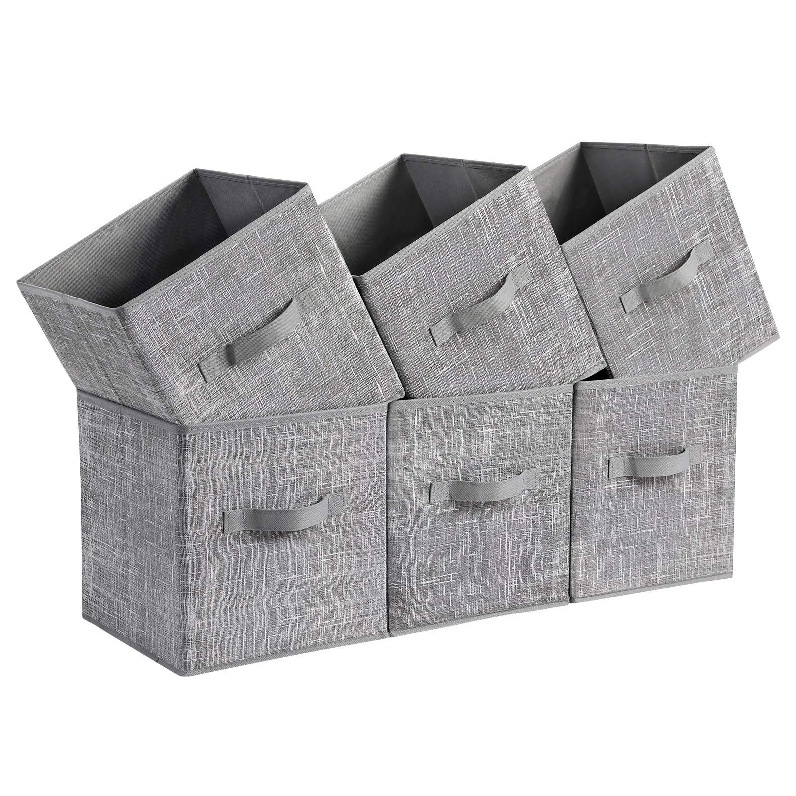 SONGMICS Storage Cubes, Set of 6, 11-Inch Foldable Closet Organizers
