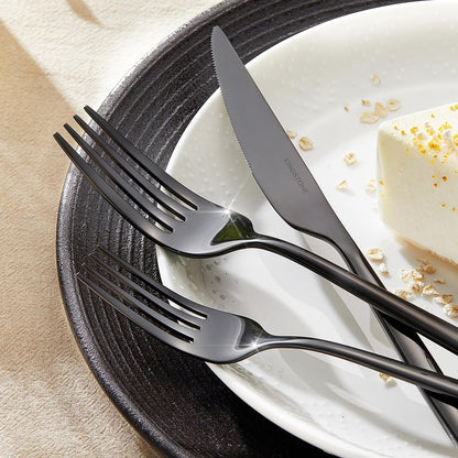 KINGSTONE Silverware Set, 20-Piece Flatware Set Cutlery Set Premium 18/10 Stainless Steel, Tableware Include Forks Knives Spoons for Home Kitchen Restaurant Wedding, Dishwasher Safe,Black