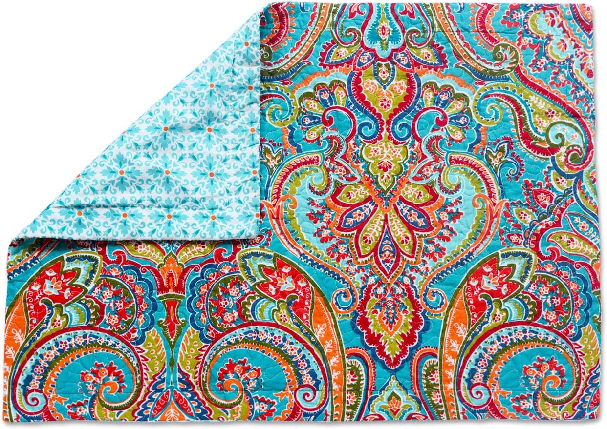 NEWLAKE Quilted Cotton Bed Pillowcases, European Gorgeous Floral Pattern, 2 Pieces, 20x27 Inch