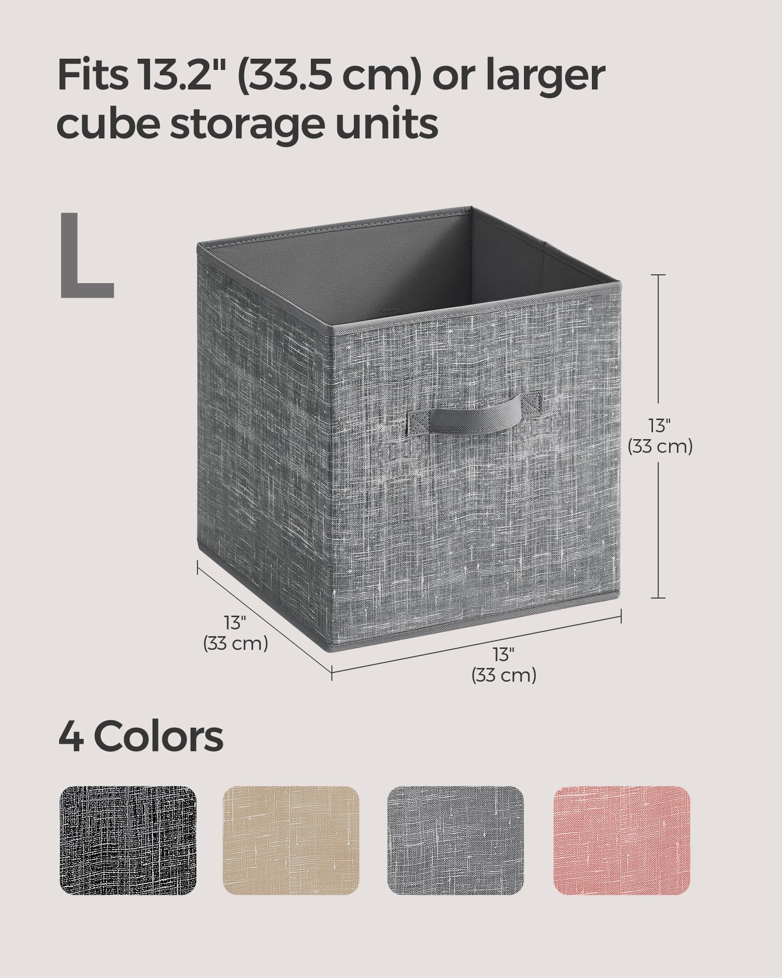 SONGMICS Storage Cubes, Set of 8, 13-Inch Foldable Closet Organizers