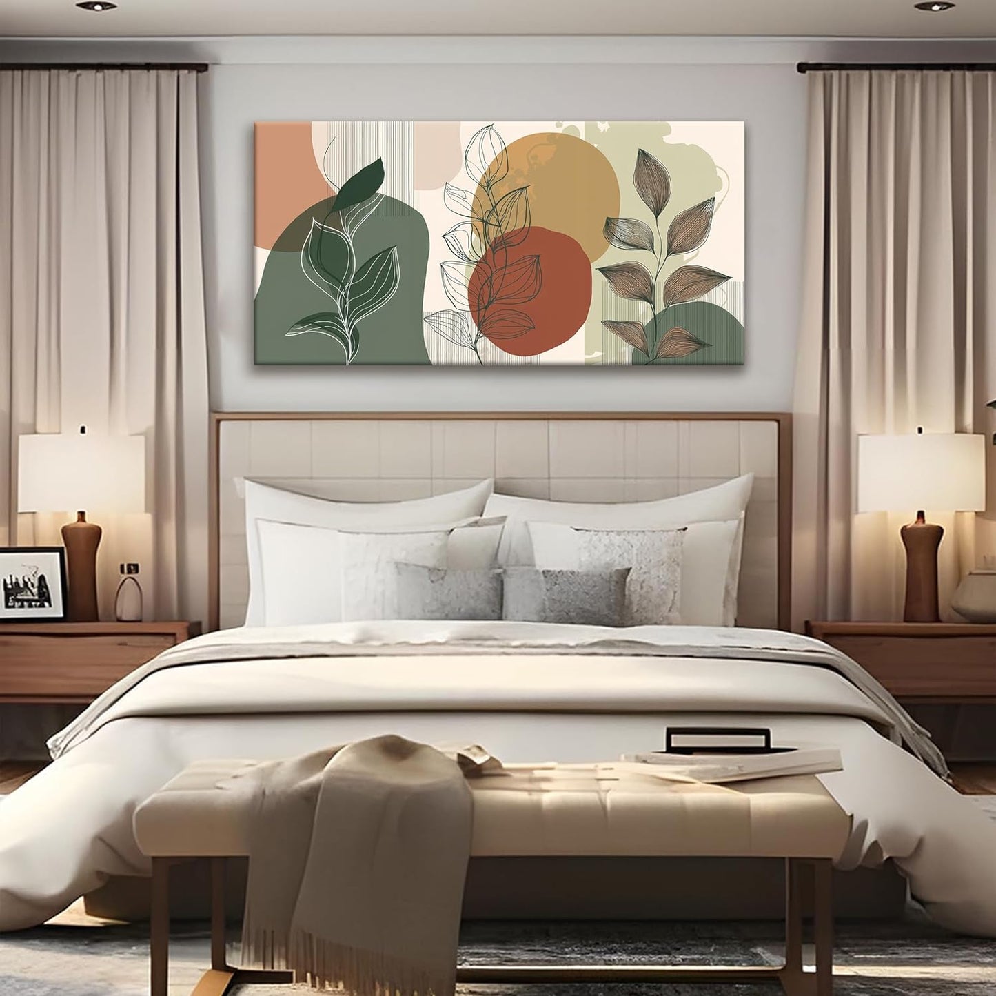 Tsomzxng Abstract Boho Wall Art Century Modern Canvas Art Wall Decor Artwork Abstract Wall Decor Modern Minimalist Canvas Painting Prints Wall Picture For Bedroom Bathroom Office Wall Artwork 20"X40"