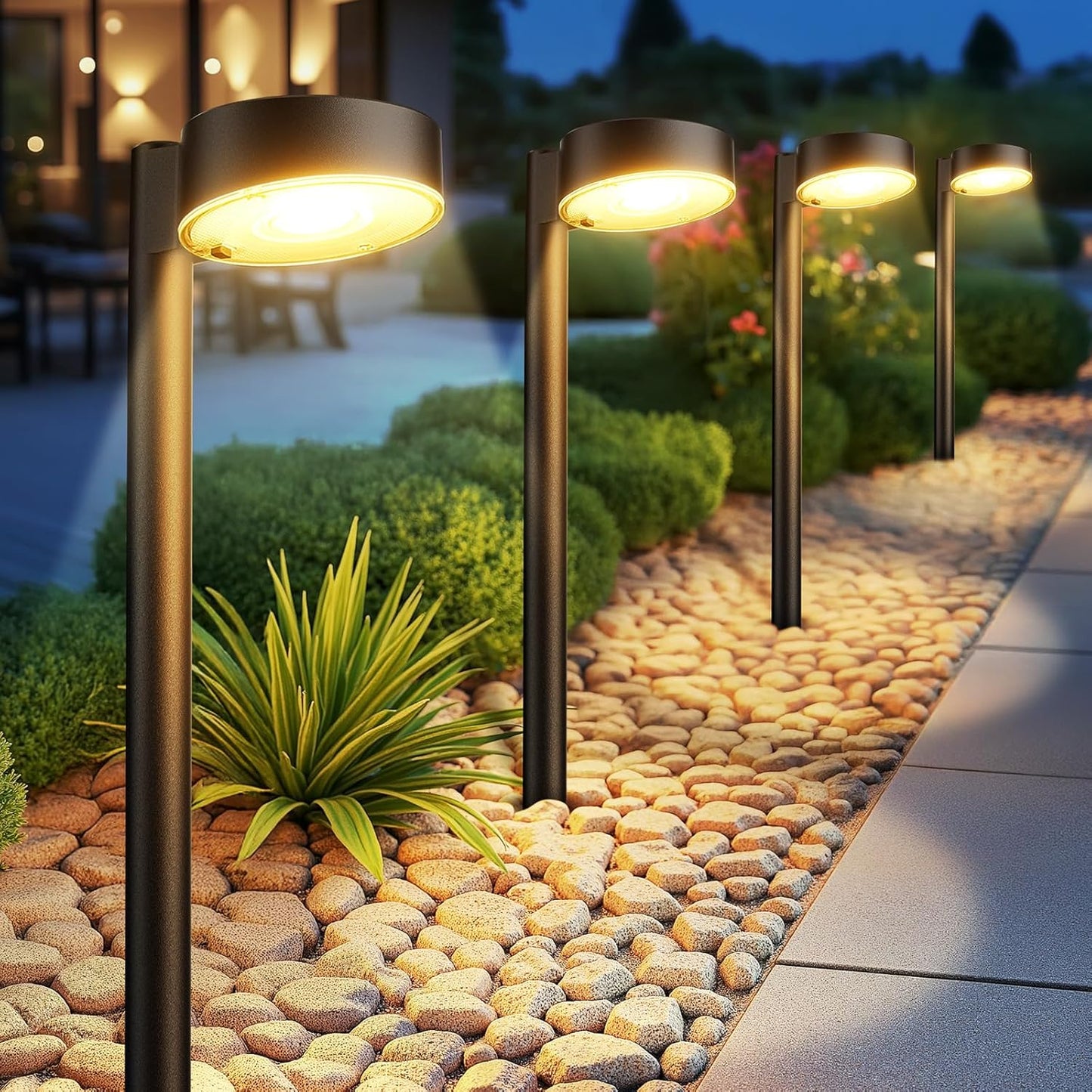8 Pack Solar Pathway Lights Outdoor, 12 Brighter LED Solar Lights Outdoor Waterproof, Up to 12 Hrs Modern Path Light for Yard Garden Walkway Driveway Lawn (8 Pack)