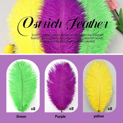 THARAHT Mix Colour Ostrich Feathers 12pcs Natural Bulk 10-12Inch 25cm-30cm for Wedding Party Centerpieces Easter Gatsbi and Home Decoration Feathers