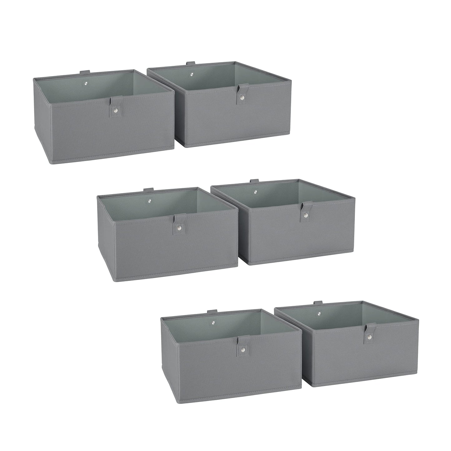 RiverRidge Folding Storage Bins - 6-Pack of 5in Tall Gray Cubes