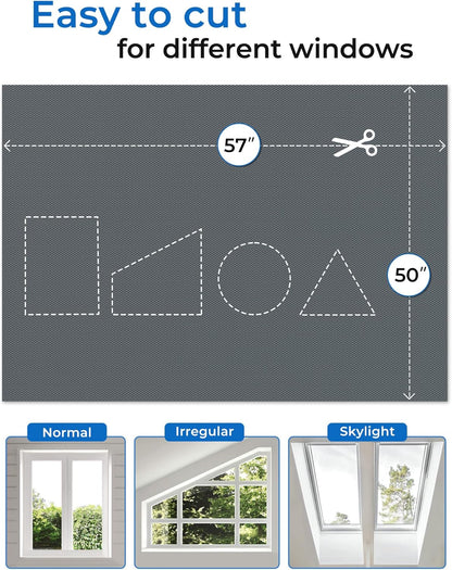 Sumobaby Blackout Curtains 50"x57" Portable No Drill Blinds for Windows with Heat-Resistant Magic Tapes,100% Black Out Window Cover,Window Shades Easy to Cut Fit for Bedroom,Dorm Room,Nursery(Gray)