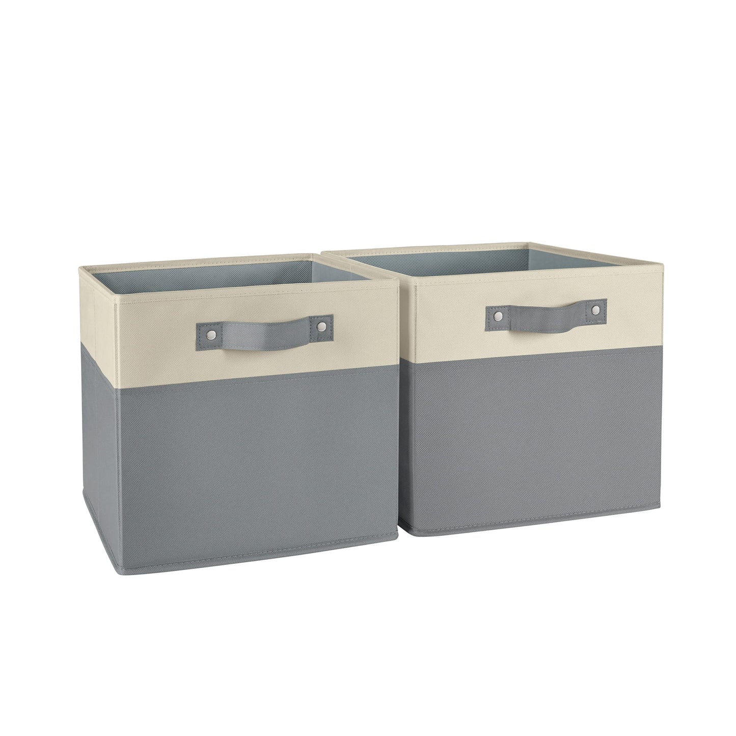 RiverRidge Two-Tone Folding Storage Bins - 2-pack of 10in Tall Gray Cubes