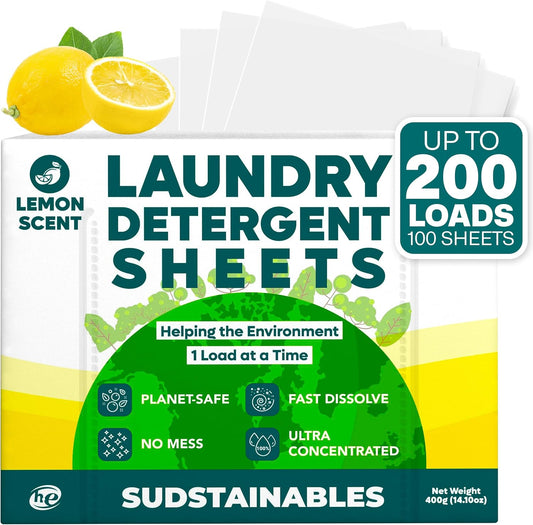 Sudstainables Laundry Detergent Sheets (200 Loads) – Eco-Friendly, Zero Waste, Plastic-Free Laundry