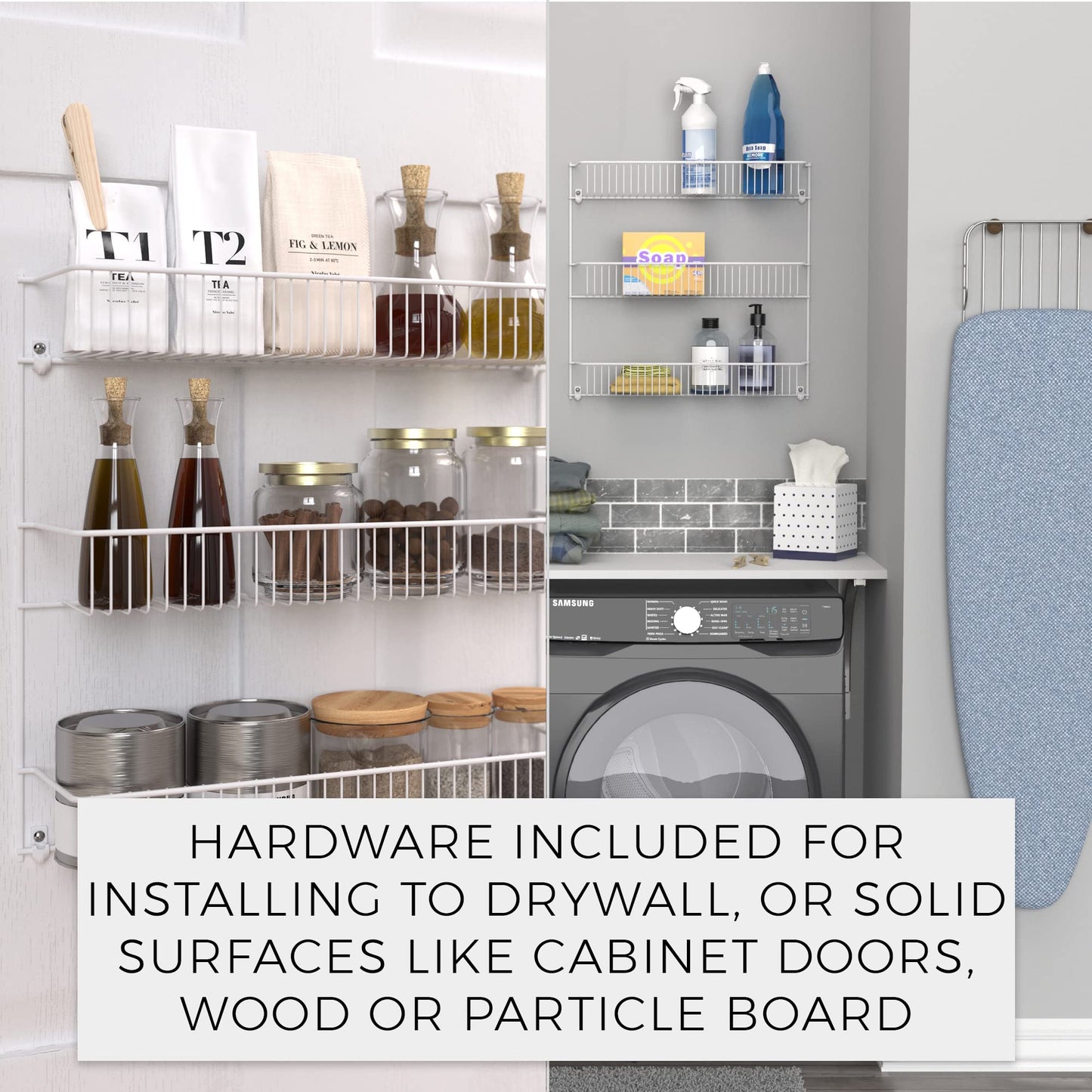 ClosetMaid 3-Tier Hanging Wall Mounted Metal Rack for Spices, Shelf Storage, Pantry Organization