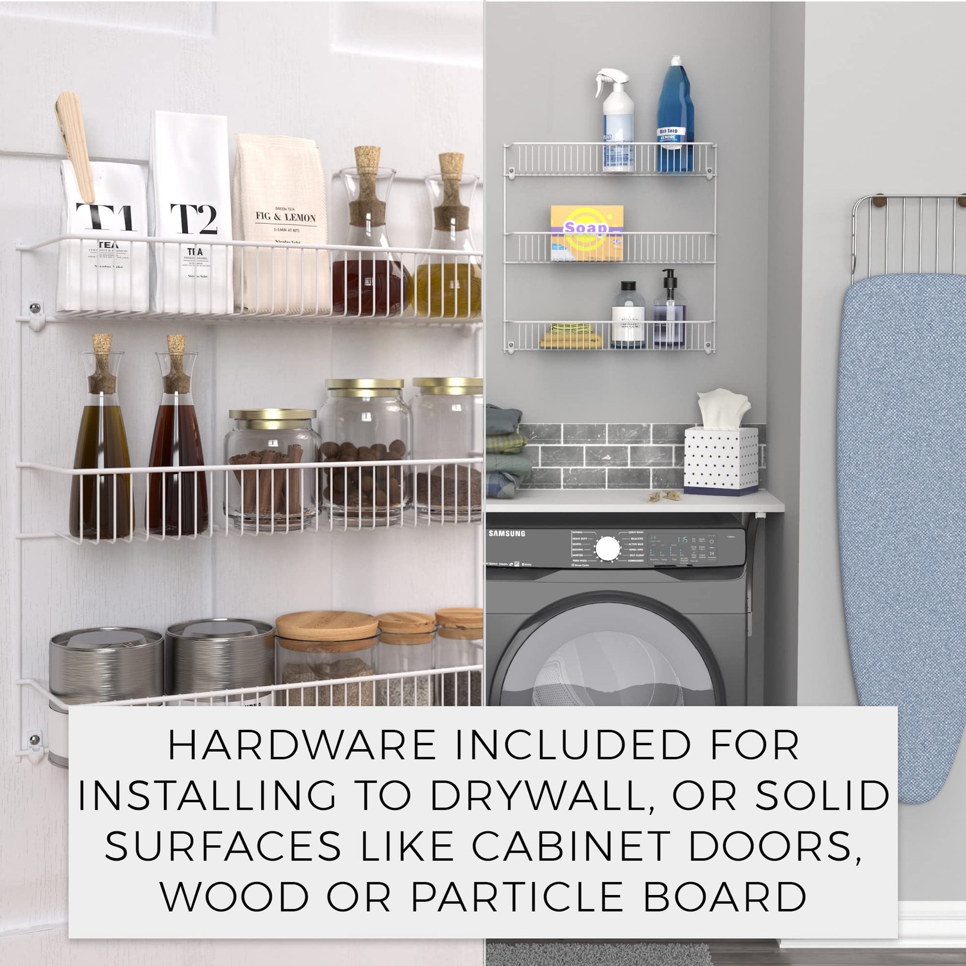 ClosetMaid 3-Tier Hanging Wall Mounted Metal Rack for Spices, Shelf Storage, Pantry Organization