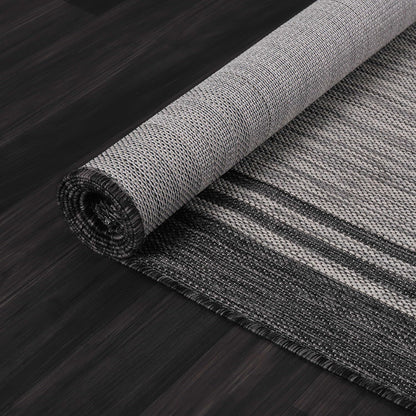 Bordered Outdoor Rug 5x7 Washable Outside Carpet for Indoor Patio Porch Waterproof Easy Cleaning Non Shedding Area Rugs Dark Gray 5 x 7