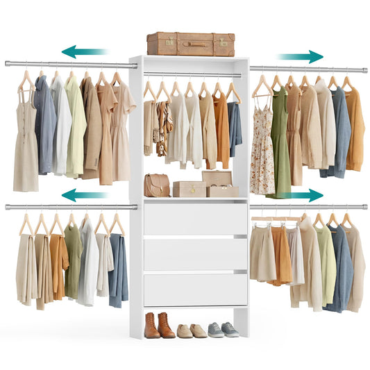 SONGMICS closet system, customizable walk-in closet organizer system with adjustable hanging rods