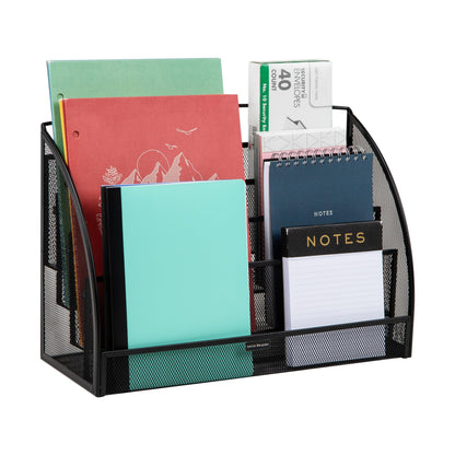 Mind Reader 4-Tier Mail Sorter, Desktop Organizer, File Storage, Magazine, Office, Metal Mesh