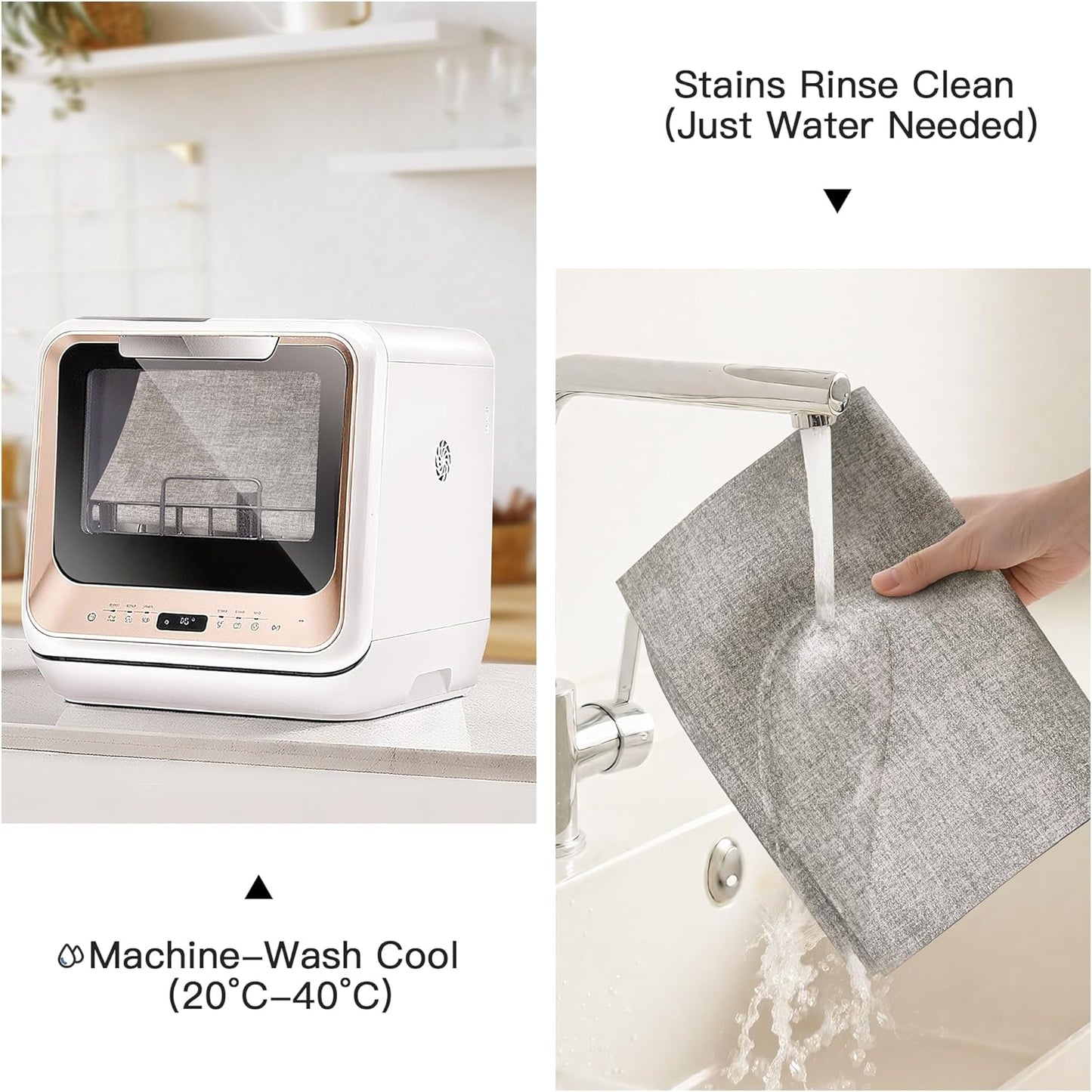 DOLOPL Placemats Set of 4, Reversible Wipeable & Heat Resistant Place Mats, Modern Faux Leather Table Mats for Kitchen, Neutral Waterproof Tablemats for Dining Table Decor, Wedding, Party(Grey)