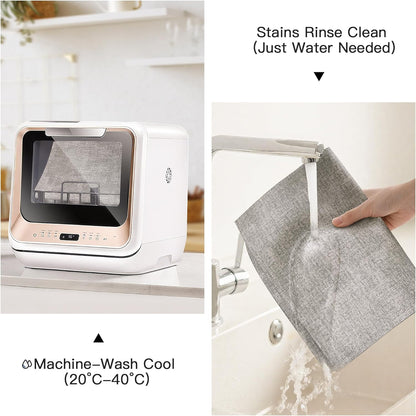 DOLOPL Placemats Set of 4, Reversible Wipeable & Heat Resistant Place Mats, Modern Faux Leather Table Mats for Kitchen, Neutral Waterproof Tablemats for Dining Table Decor, Wedding, Party(Grey)