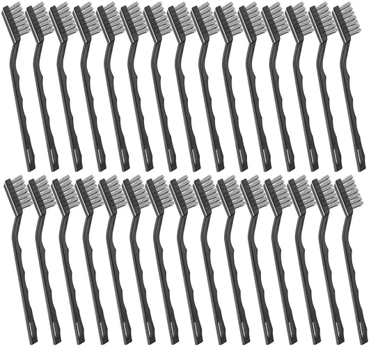 Jeffbaubl 30 Pieces Mini Wire Brush,6.7 Inch Stainless Steel Scratch Brushes,Wire Bristles