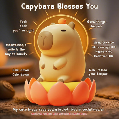 Capybara Night Light,Cute Tangerine LED Squishy Novelty Animal Night Lamp,Dimmable Soft Silicone Nursery Nightlight for Kids, Rechargeable Bedroom Touch Lamp, Dorm Decor, Baby Boys Girls Gift
