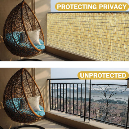 Bamboo Reed Fencing, Natural Bamboo Fence Rolls 3 Feet High, Decorative Reed Curtains Privacy Screen Outdoor for Patio Balcony Garden Backyard, 3 x 16 FT