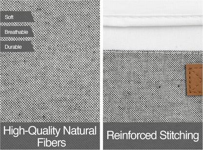 StorageWorks Large Storage Bins with Lids, Decorative Storage Boxes with Lid and PU Handles, Foldable Storage Baskets for Closet, Shelves, Stackable, Gray and White, 3-Pack