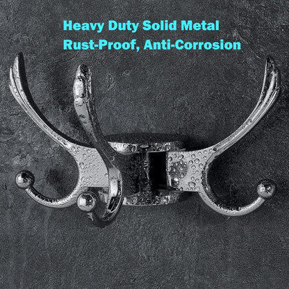 Heavy Duty Swivel Coat Hook Space Saving Towel Rope Hook Wall Mount Triple Swing Arms for RV Bathroom Kitchen Garage,Polished Chrome