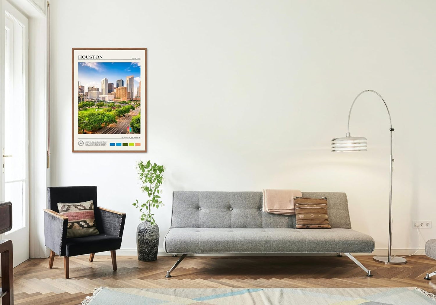 StudioUBILA Houston Wall Art Poster, Decorative Cityscape Landscape Art Prints, Home Decor Wall Art Print for Bedroom Living Room Kitchen Decorations, Unframed