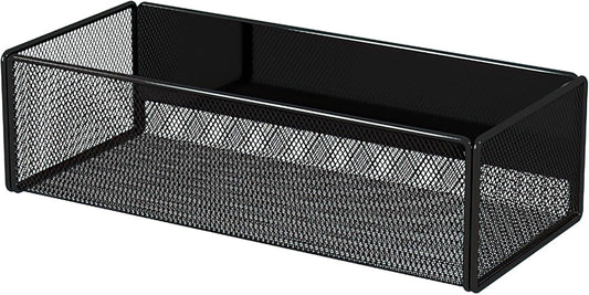 Magnetic Basket Organizer Holder for Fridge Magnetic Storage Bin Box Containers for Refrigerator Whiteboard Classroom (Large, Black)