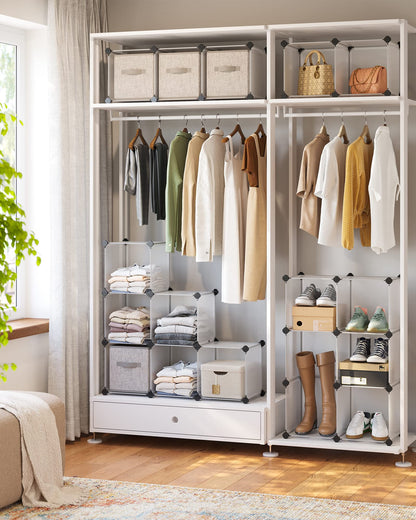 SONGMICS Cube Storage Organizer, Set of 16 Plastic Cubes, Book Shelf, Closet Organizers and