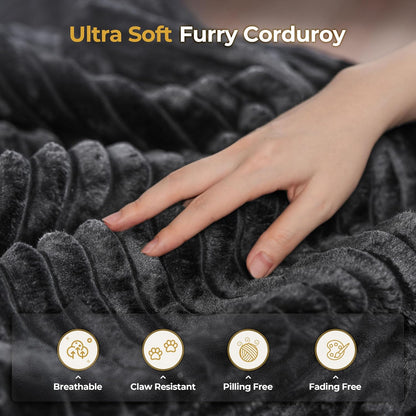 HOOOWOOO Modular Sectional Sofa,8 Pieces Sectional Couches for Living Room,131X98 L Shaped Cloud Couch with Ottoman Chaise Set(Black Velvet Corduroy)