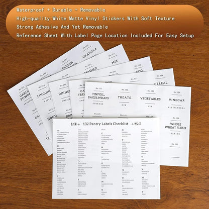 6 Pack Glass Jars with Bamboo Lid and Spoons - 17Oz/27Oz Borosilicate Glass Jars with 132 Pantry Labels - for Coffee Beans, Tea, Sugar & More