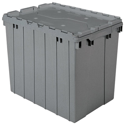 Akro-Mils 39170 Industrial Plastic Storage Tote with Hinged Attached Lid, (21-Inch L by 15-Inch W