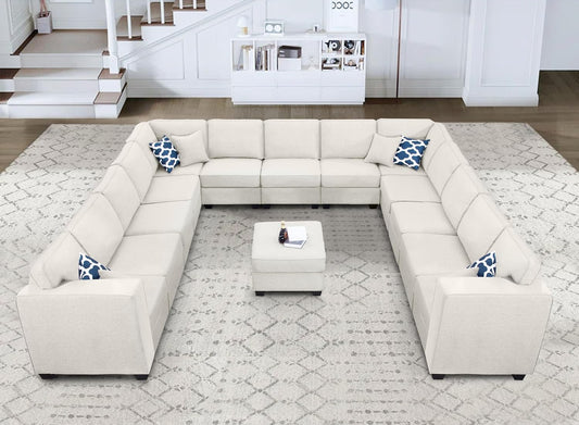 L Lengend Vansen Modular Sectional Sofa U Shaped Couch with Ottoman Modern Reversible Corner