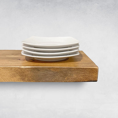 URBANDI, Rustic Floating Shelves, Set of 2, Hidden Bracket, Solid Wood, Heavy Duty, Wall Mounted Shelves, (Brown, 24Wx10D)