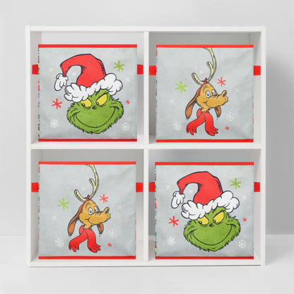 Idea Nuova Storage Cubes for Kids,2 Pack Collapsible Fabric Bins with Handles, Holiday Organizer