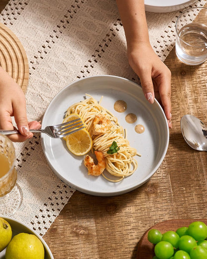 famiware Milkyway 33 oz Bowl Set, Pasta Bowls Set of 4, Salad Bowls Perfect for Your Friend for Housewarming, Thanksgiving, Christmas, Light Gray