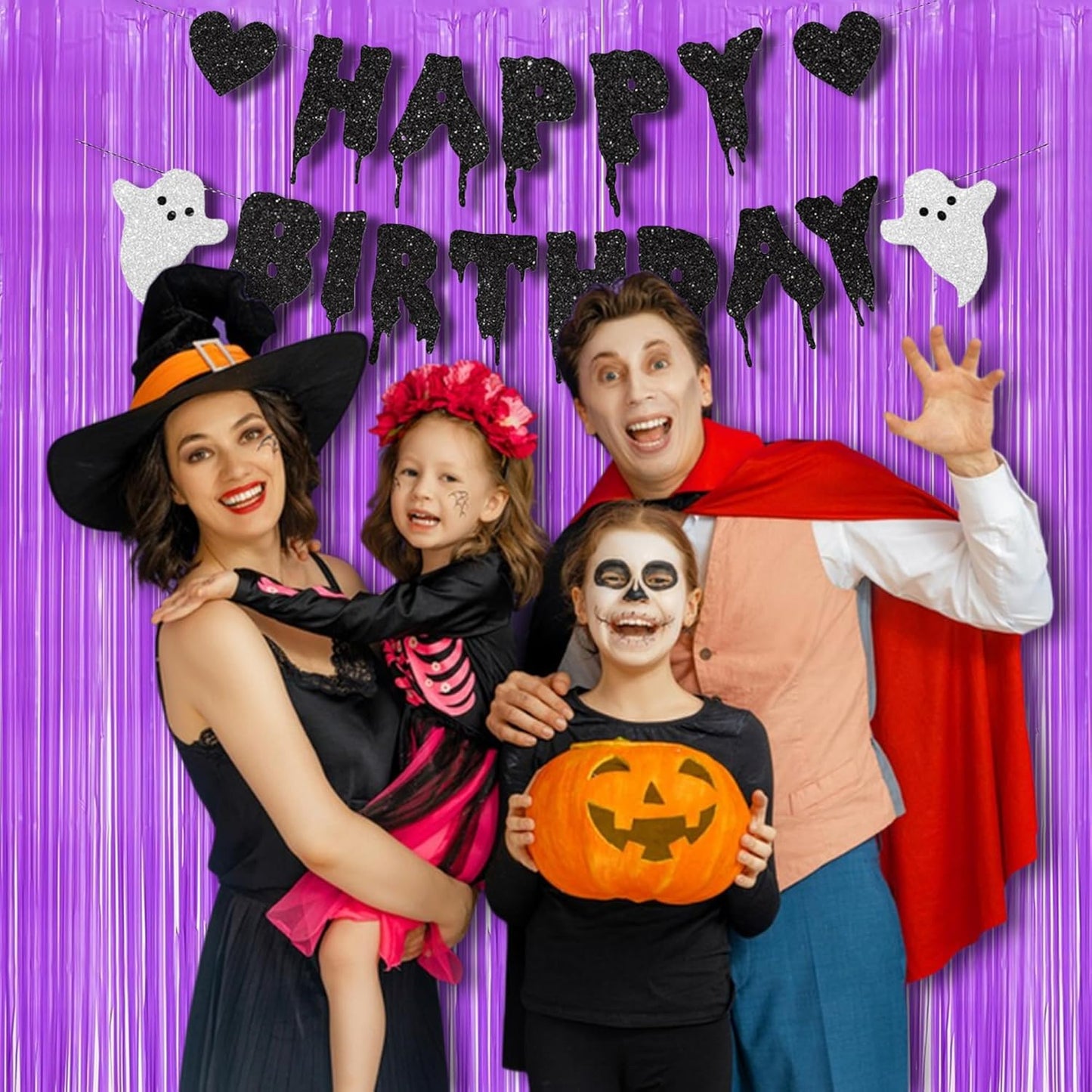 BRAVESHINE Tinsel Photo Backdrop Curtains - 2Pcs 3.2x8.2ft Pastel Purple Foil Fringe Streamer Curtain for Halloween/Easter Birthdays Bachelorette Valentines Mermaid Butterfly Party Decorations