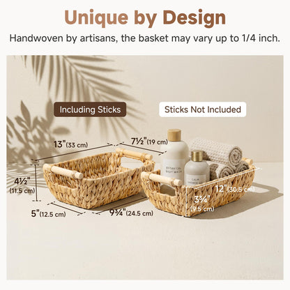 StorageWorks Small Storage Basket, Seagrass Woven Basket for Gifts