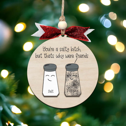 Funny Christmas Ornaments 2024 - Unique Wooden Ornaments for Tree, Gag Gifts for Men, Women, Friends, Adults