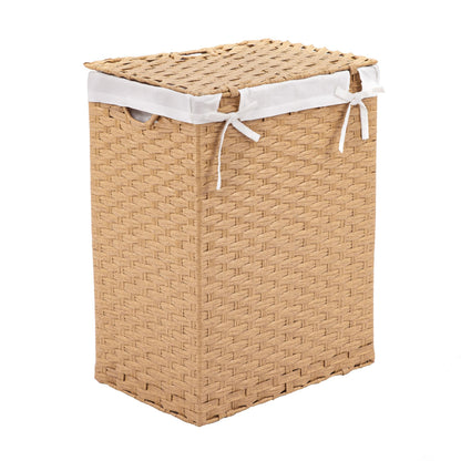 Seville Classics Premium Handwoven Portable Laundry Bin Basket with Carrying Handles, Household