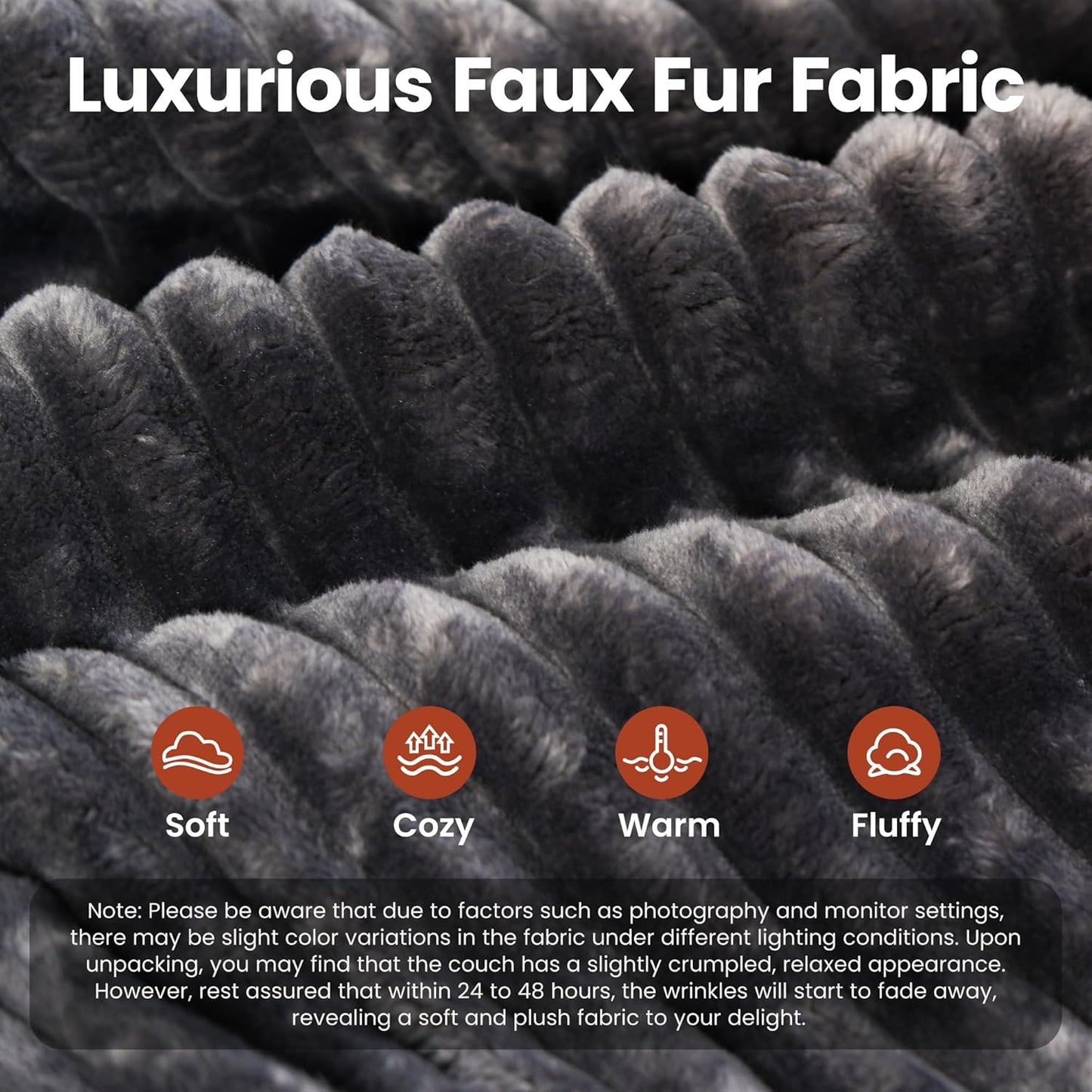 ovios 105” Modular Sectional Sofa with Thicken Seat Cushion, Cloud Couch with Deep Seat, Modern L-Shape Sofas Couches with Chaise,Upholstered Couches for Living Room Bedroom,Grey