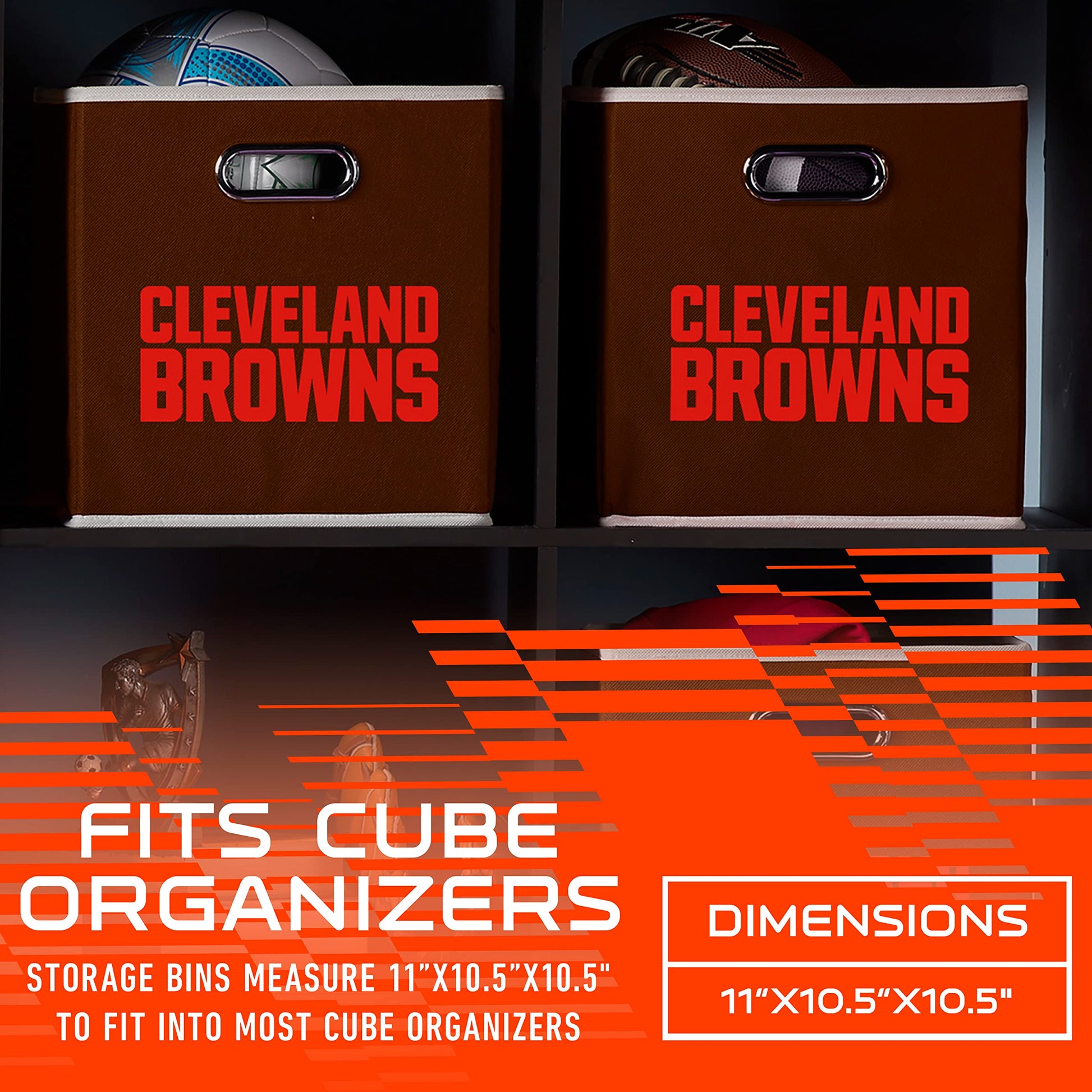 Franklin Sports NFL Cleveland Browns Collapsible Storage Bin